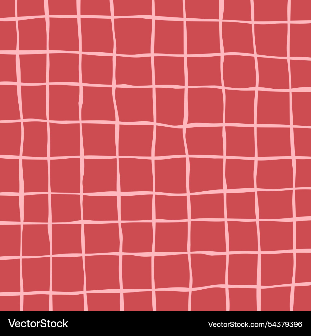 Hand drawn red cute grid pattern for background Vector Image
