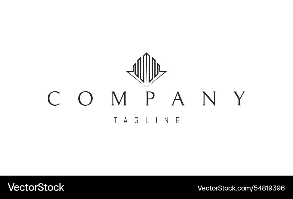 Logo with an abstract image of columns Logo with an abstract image of columns vector image