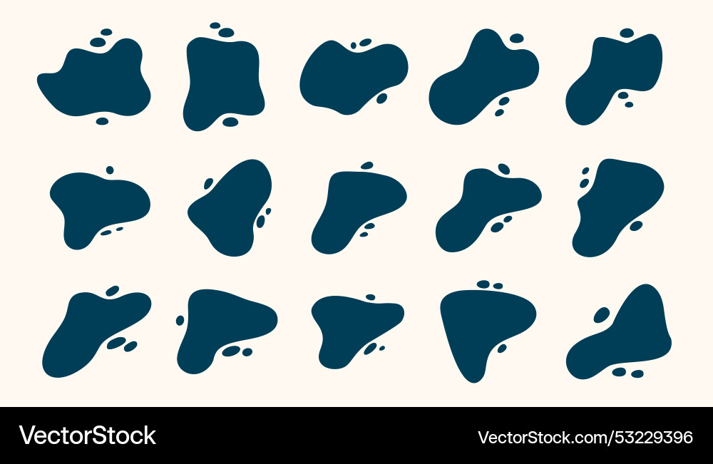 Pack of abstract fluid shape element design vector image
