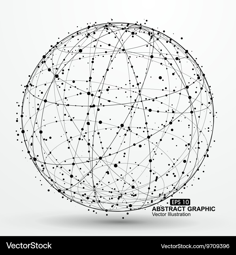 Point and curve constructed the sphere wireframe vector image
