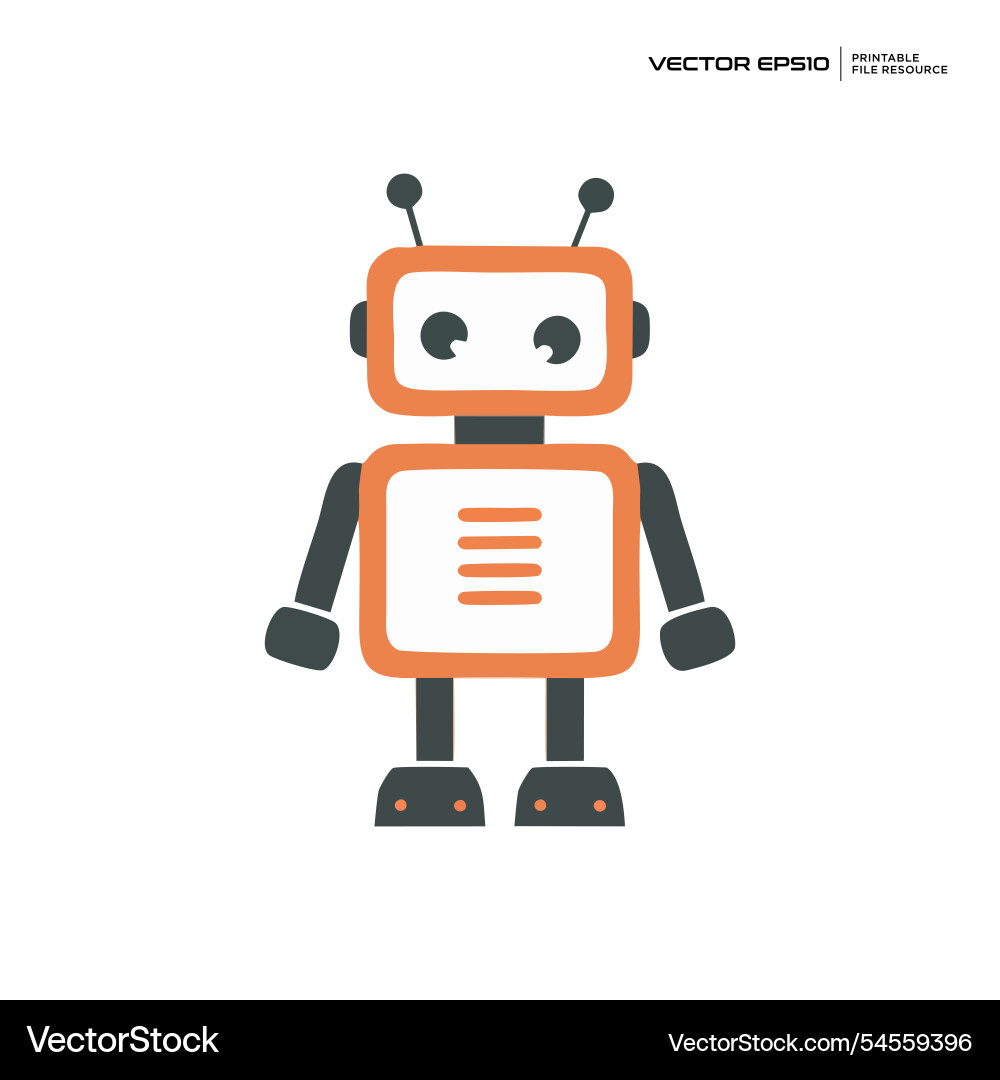 Retro Roboter Charakter Maskottchen Logo Design eps 10 Retro Roboter Charakter Maskottchen Logo Design eps 10 Vektorbild