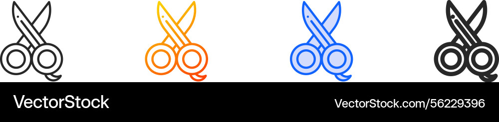 Scissors iconthin linear gradient blue stroke Scissors iconthin linear gradient blue stroke vector image
