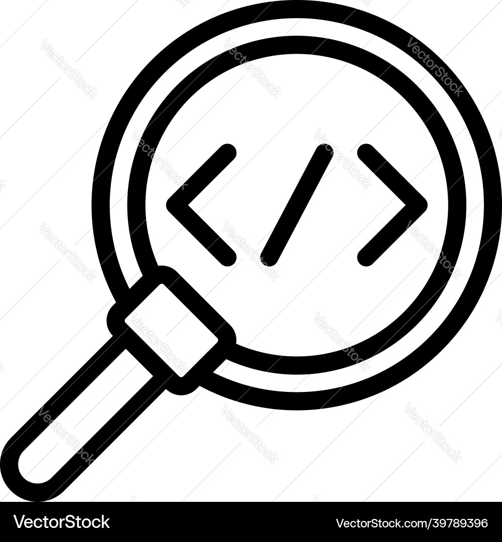 Search code icon outline cms development Search code icon outline cms development vector image