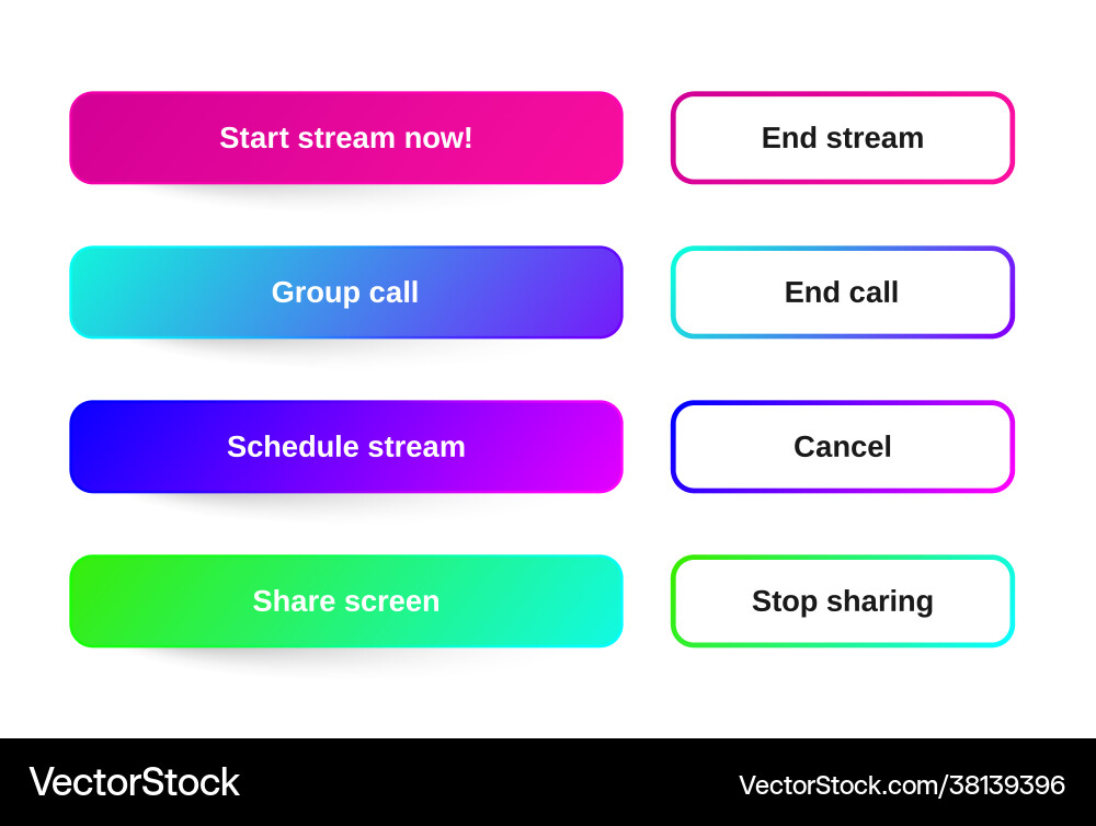Set modern gradient app website page or game Set modern gradient app website page or game vector image