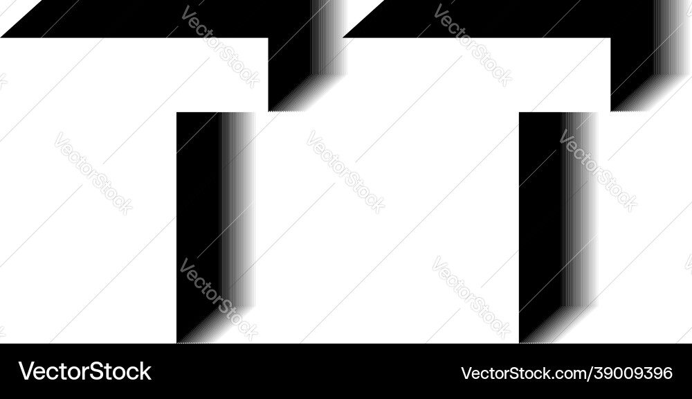 Tt monogram shadow shape style Tt monogram shadow shape style vector image