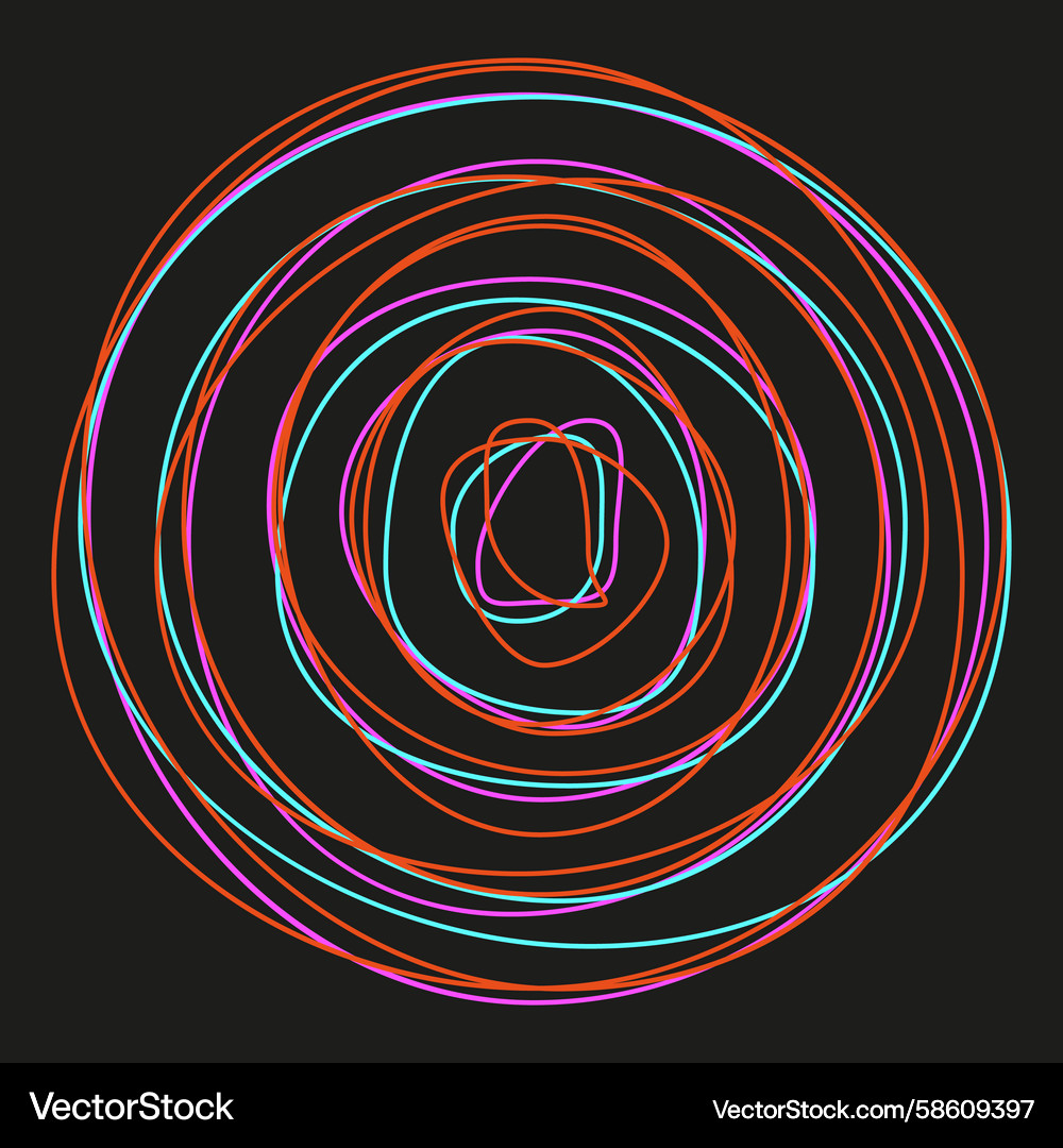 Abstract spiral pattern colorful circular lines Vector Image