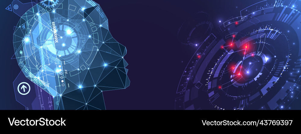 Artificial intelligence ai and big data concept Artificial intelligence ai and big data concept vector image