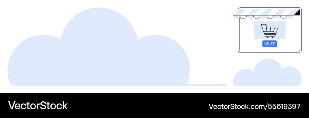 Cloud computing with online shopping Vector Image