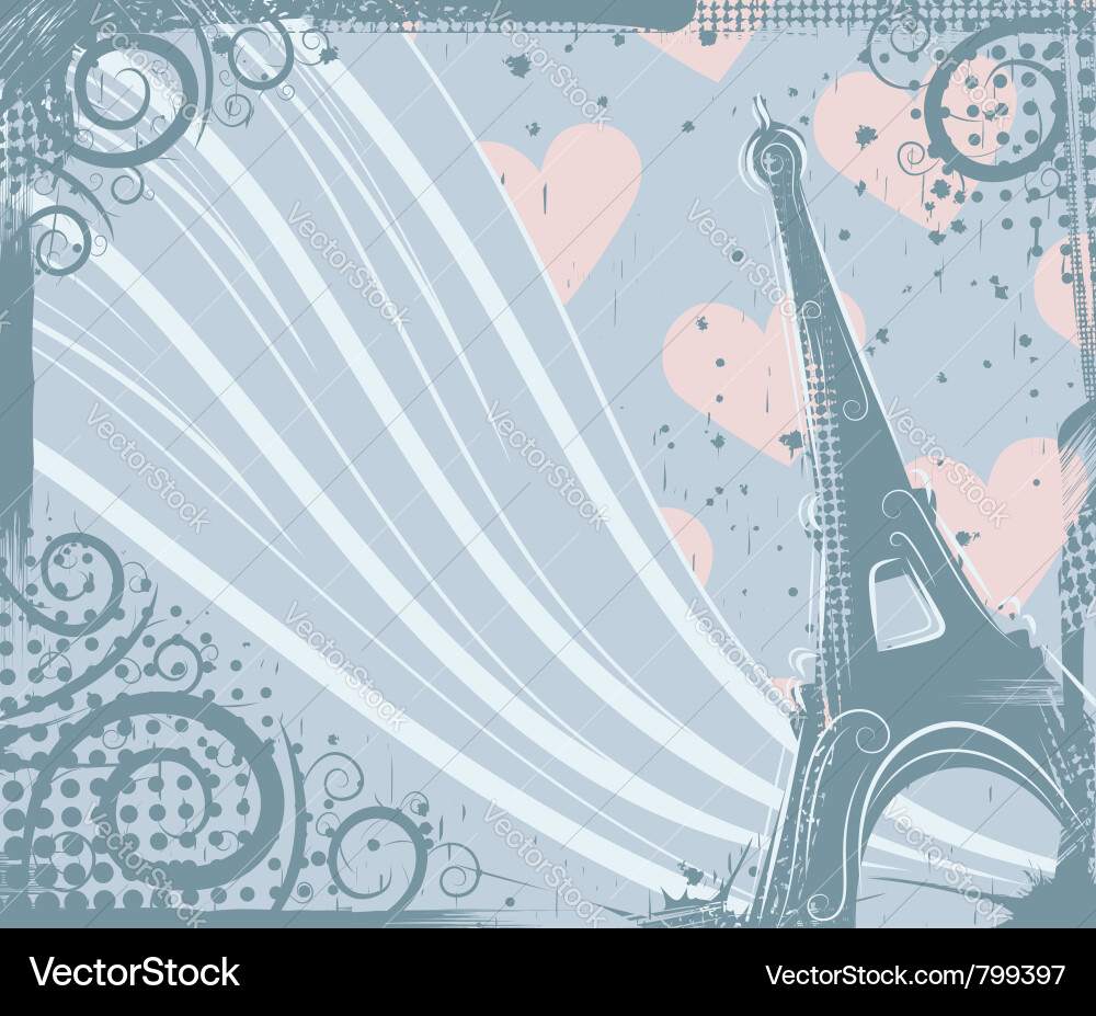Eiffel Tower Grunge Background Vector Image