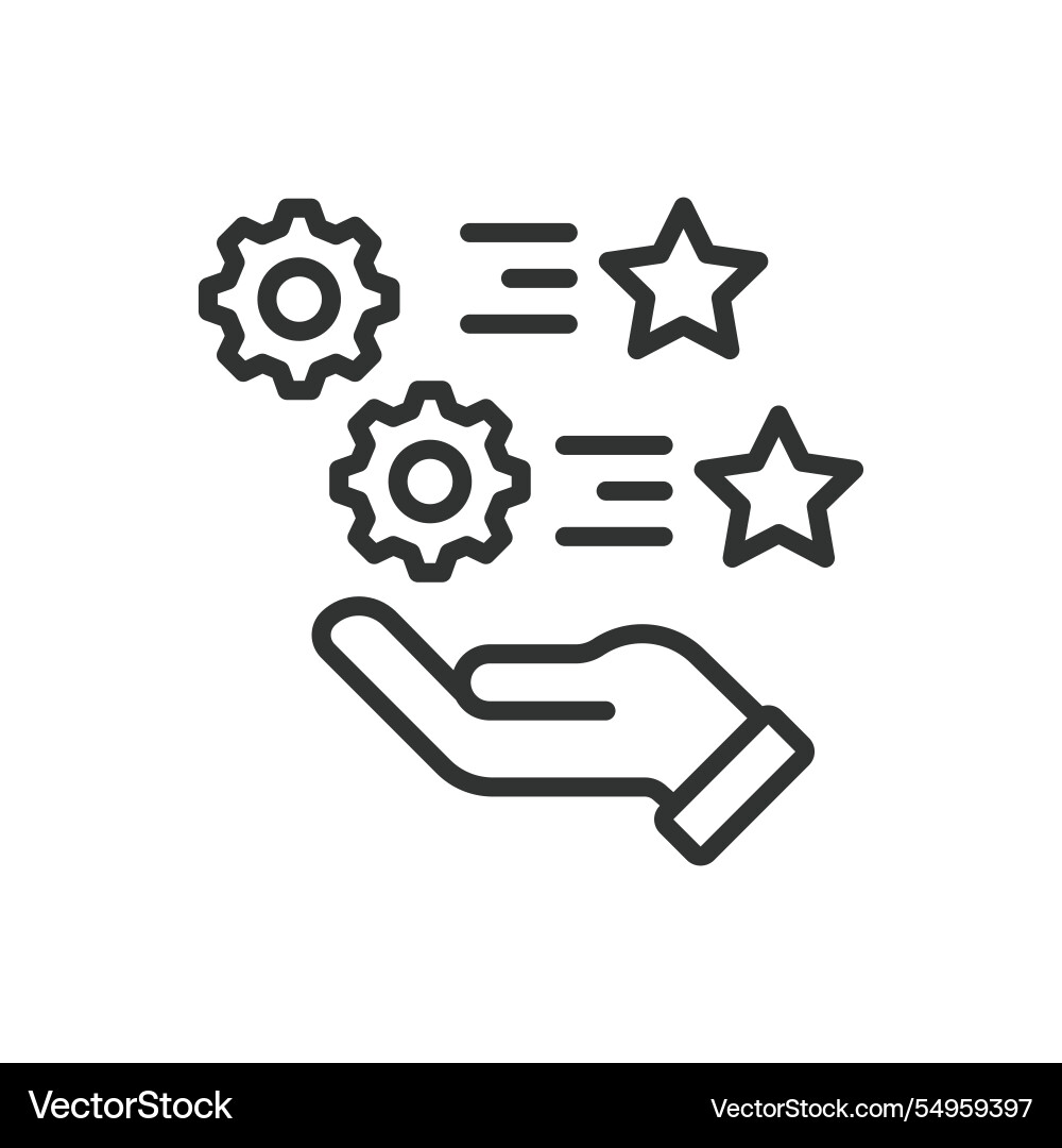 Features icon in line design feature key Vector Image