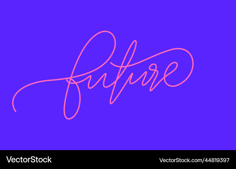 Future word lettering design in continuous line Vector Image