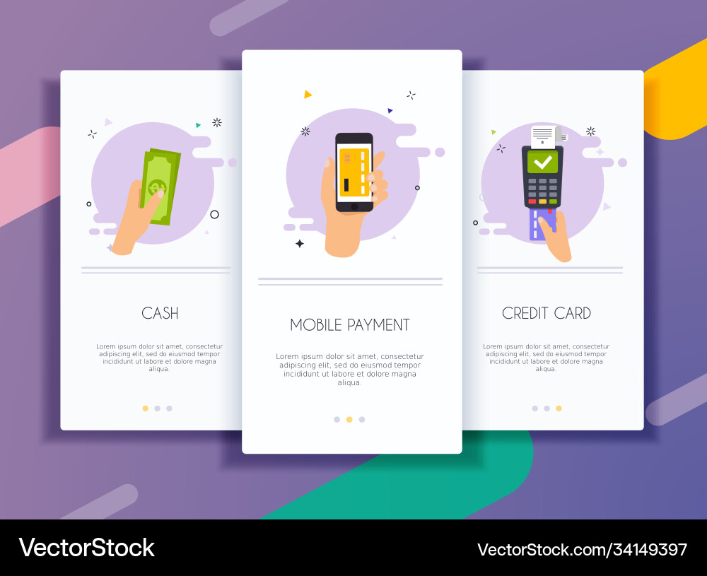 Onboarding screens user interface kit for mobile Onboarding screens user interface kit for mobile vector image