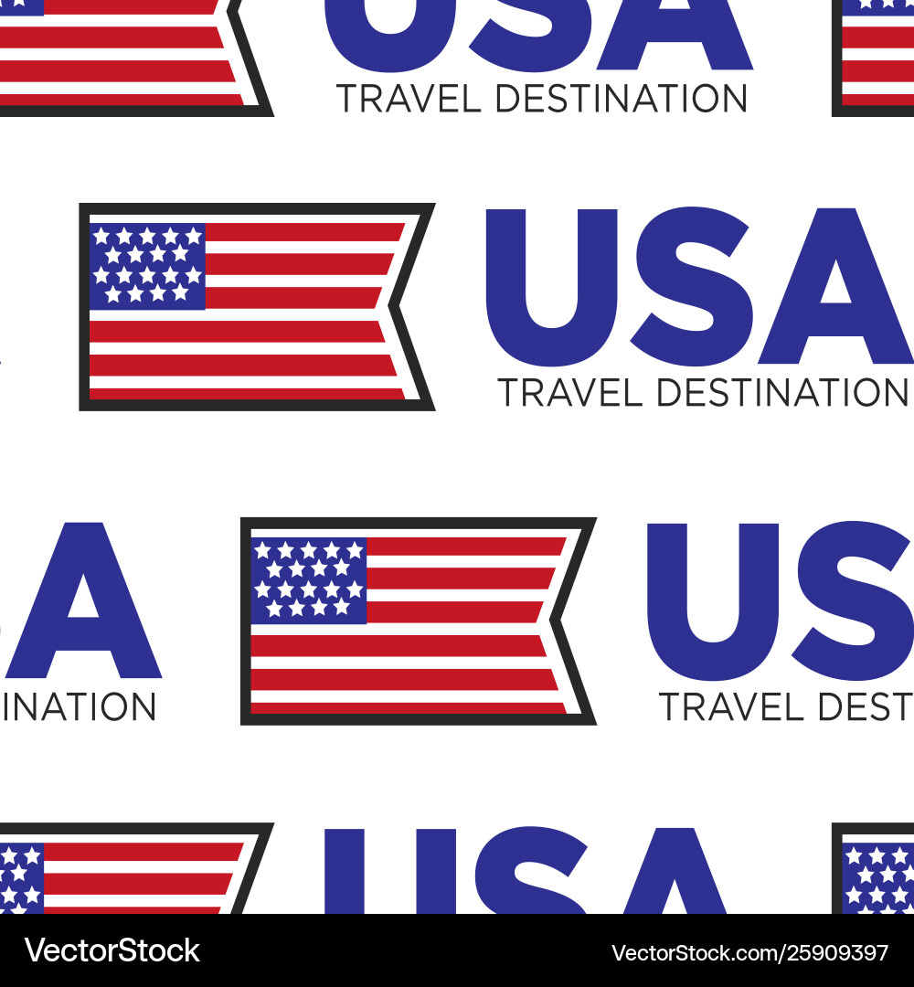 Usa travel destination national flag seamless Usa travel destination national flag seamless vector image