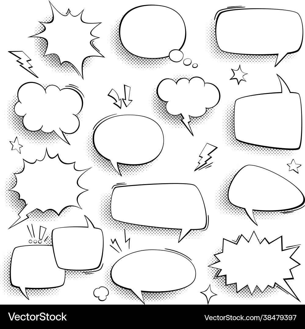 Vintage Speech Bubbles - Comic Style Vector Image