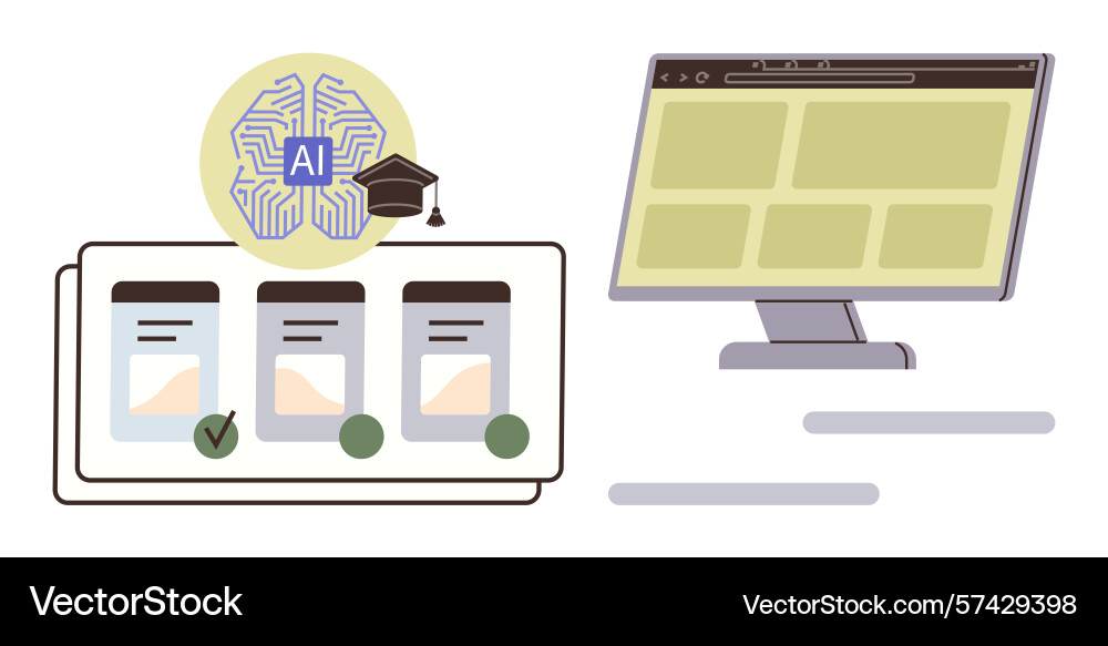 Ai-powered decision making with neural network vector image