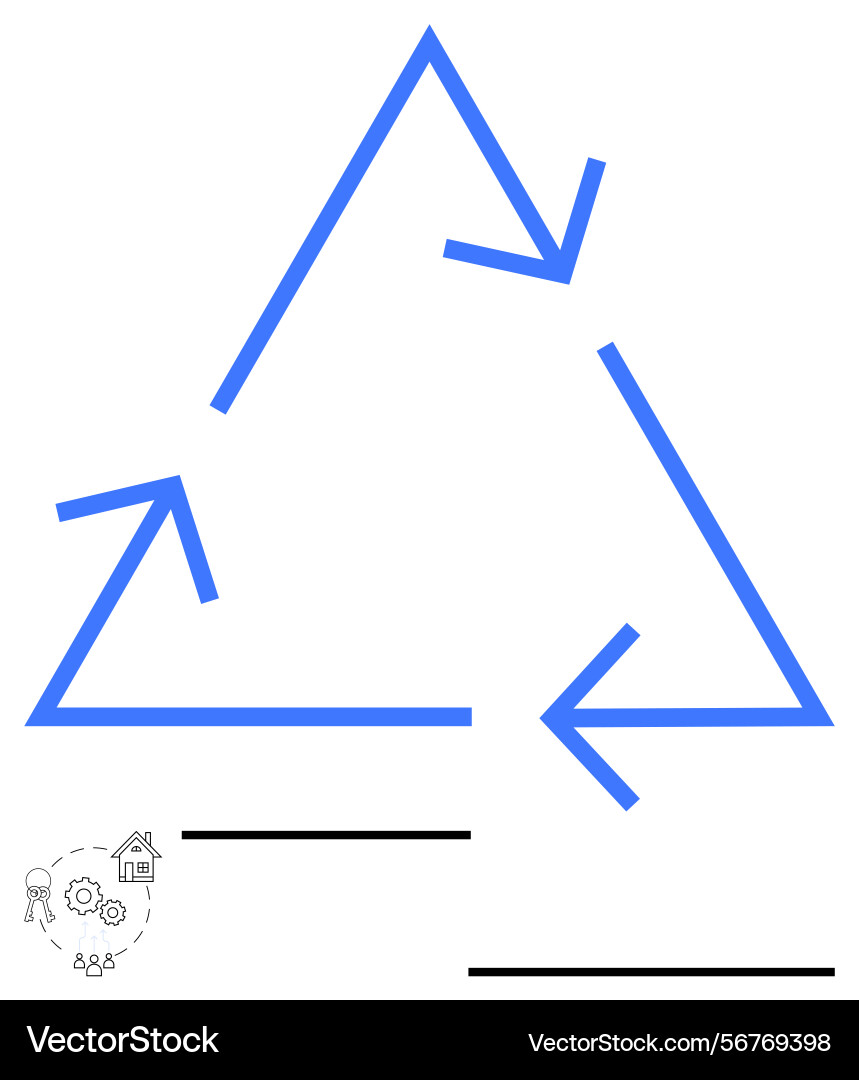 Blue triangular arrow cycle symbolizing Vector Image