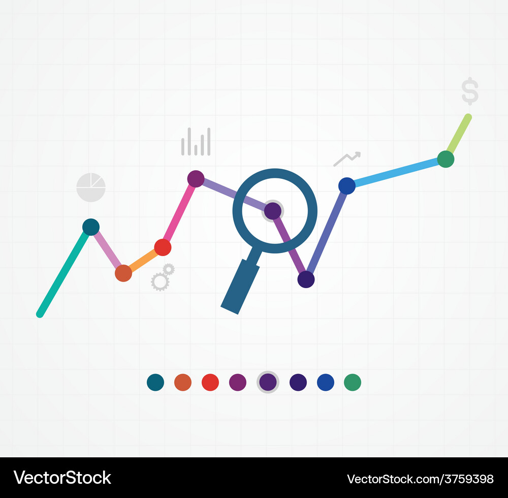 Color of web analytics information and devel Vector Image