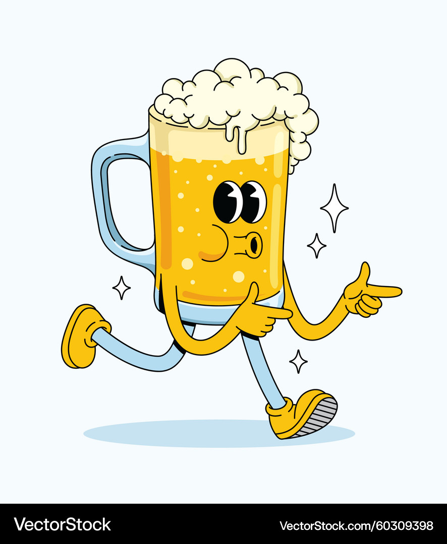 Energetic Cartoon Beer Character – Royalty-Free Vector | VectorStock, image size:886x1080