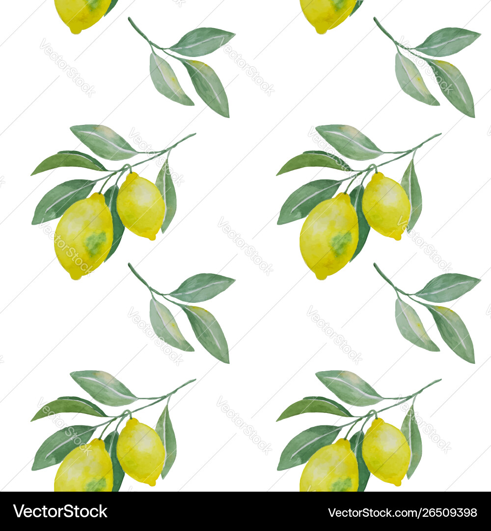 Lemon branch seamless pattern Lemon branch seamless pattern vector image