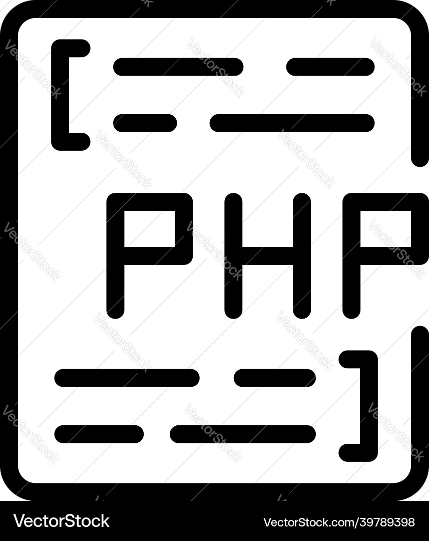 Php-Code-Symbol Umriss Web cm Php-Code-Symbol Umriss Web cm vektorbild