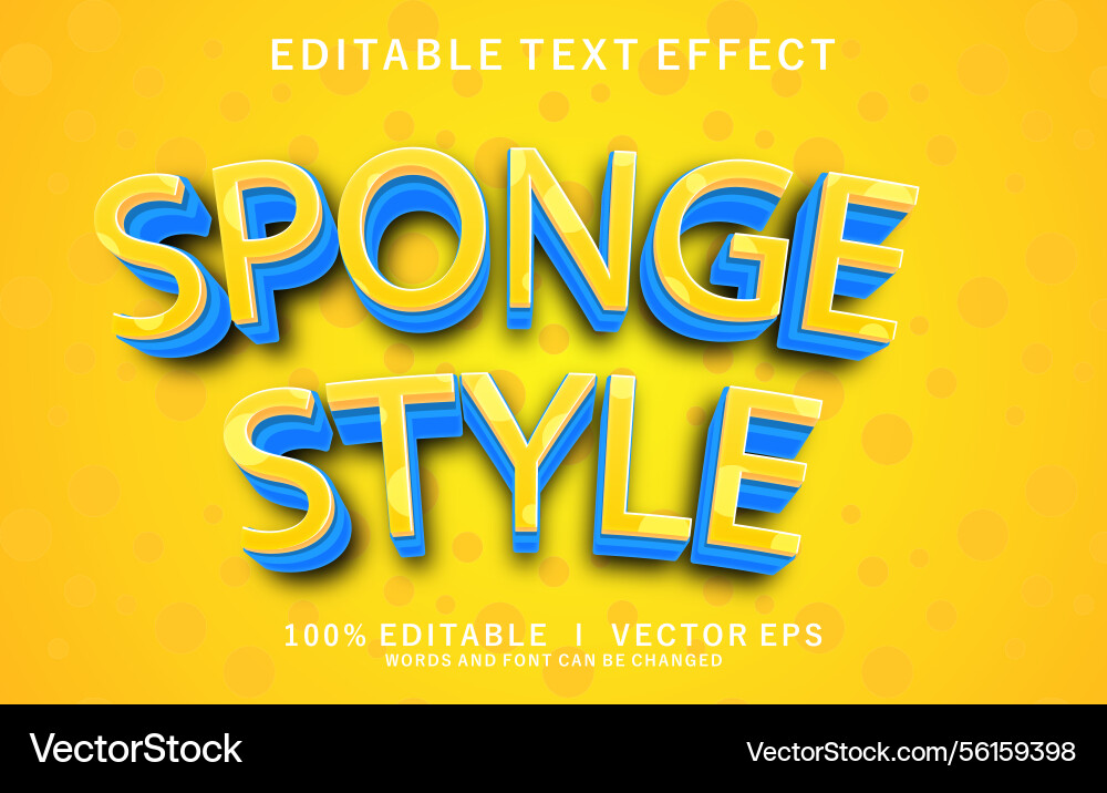 Sponge style text effect with modern design Sponge style text effect with modern design vector image