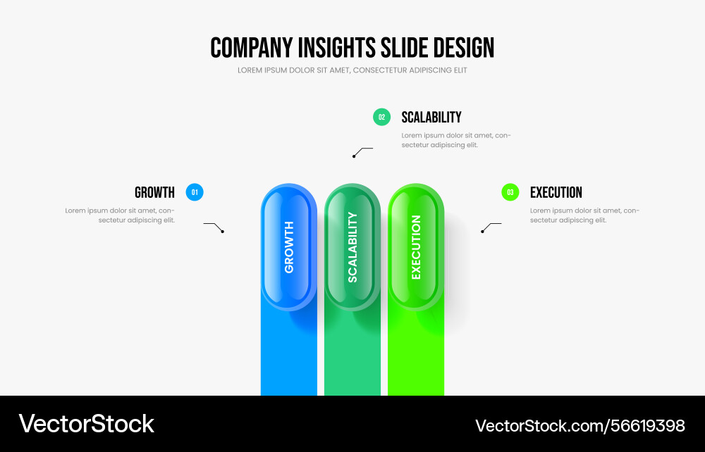 Visual overview 3 step infographic frame template Vector Image