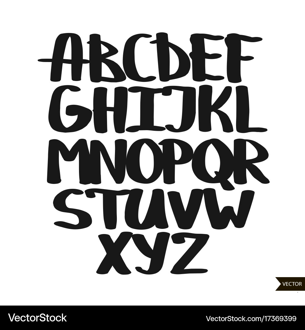 Alphabet letters calligraphic script Royalty Free Vector