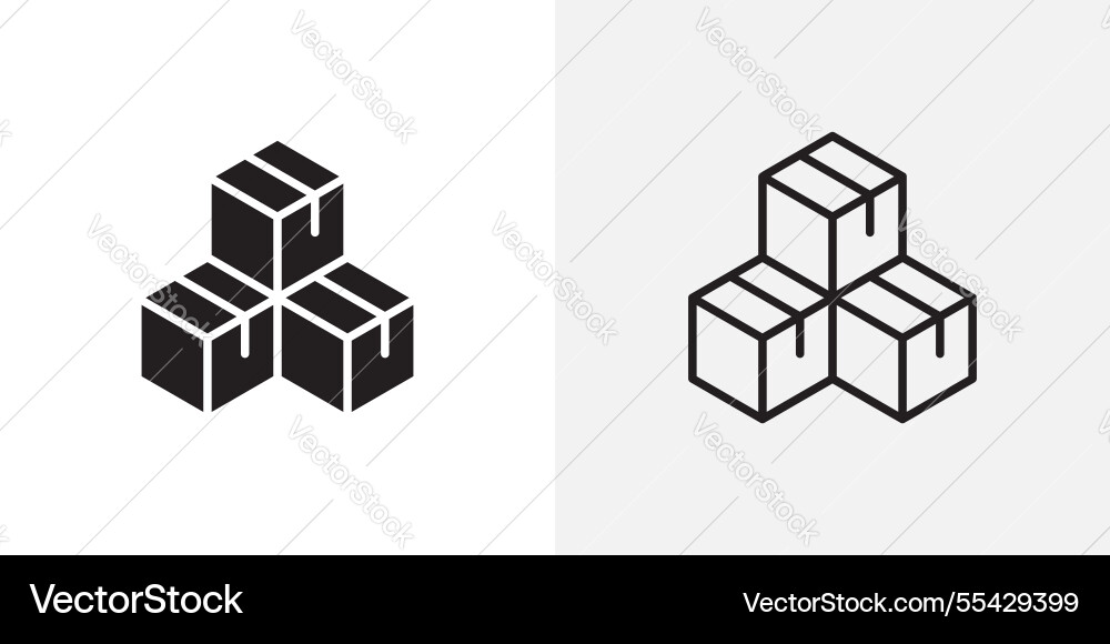 Boxes icons pack for apps and ui ux desigs Vector Image