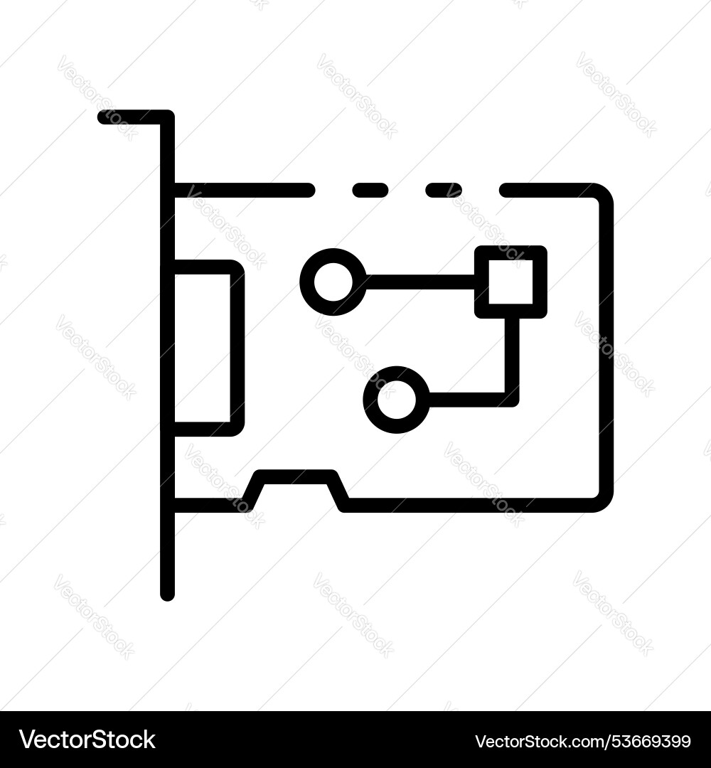 Computer card icon outline style design isolated Computer card icon outline style design isolated vector image
