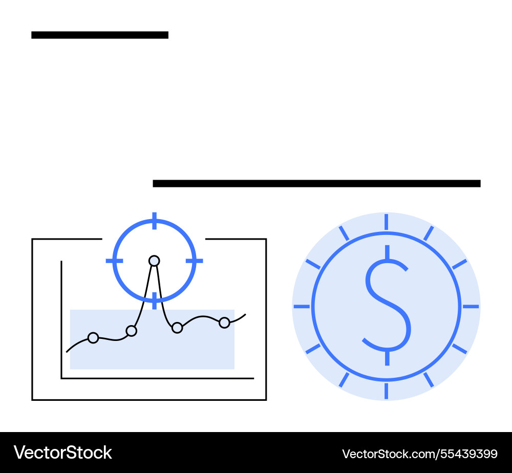 Data analysis and financial targeting with graphs Vector Image