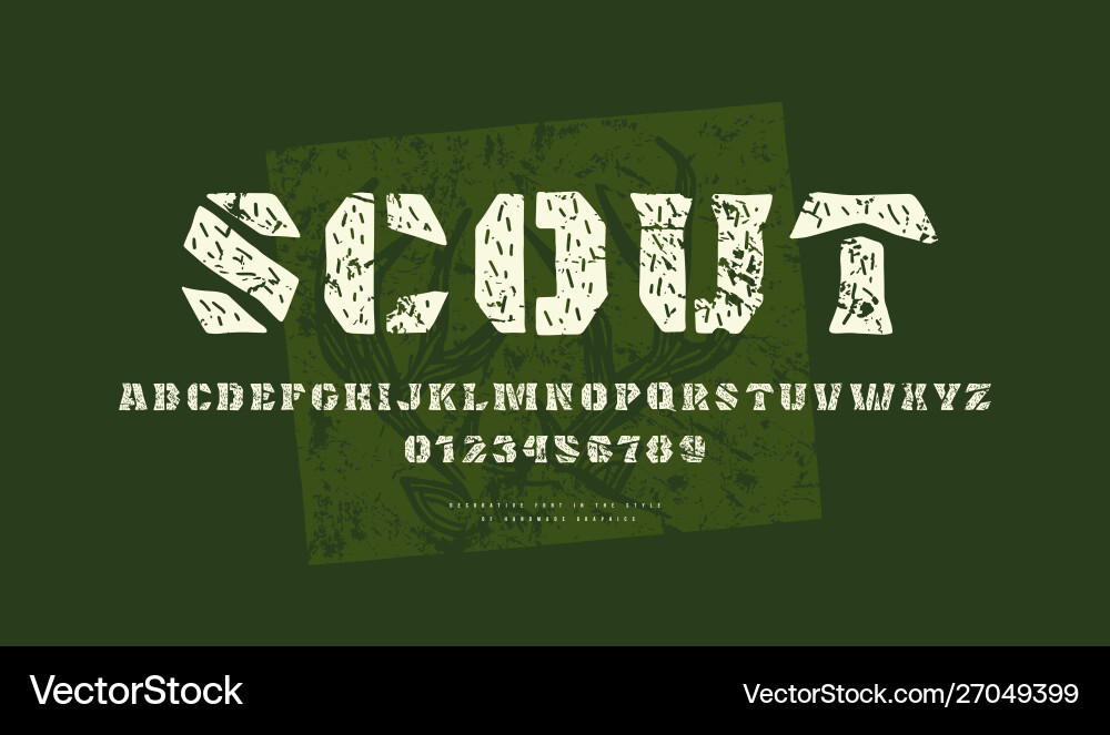 Decorative font in style handmade graphics Decorative font in style handmade graphics vector image
