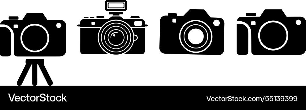 Digital camera icon set Vector Image