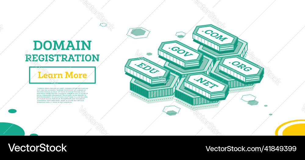 Domain registration isometric business concept Domain registration isometric business concept vector image