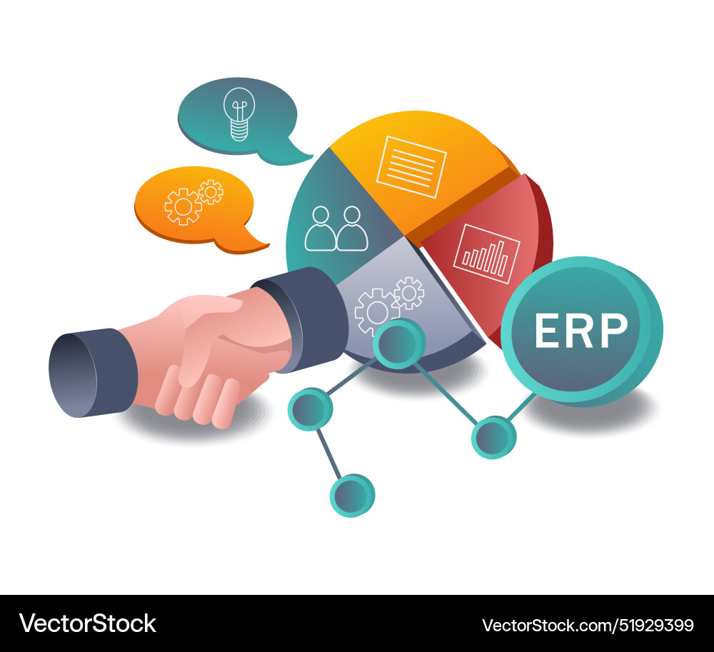 Embracing erp system development in business Embracing erp system development in business vector image