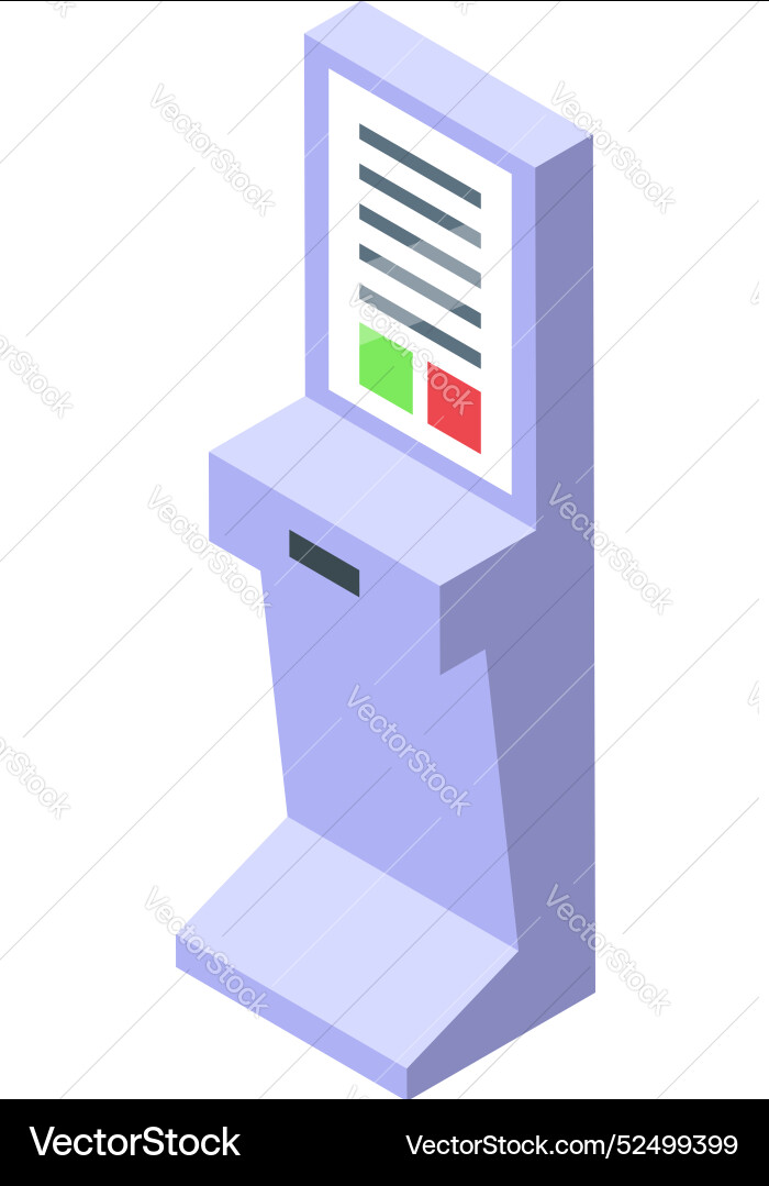 Interactive information kiosk displaying useful Interactive information kiosk displaying useful vector image