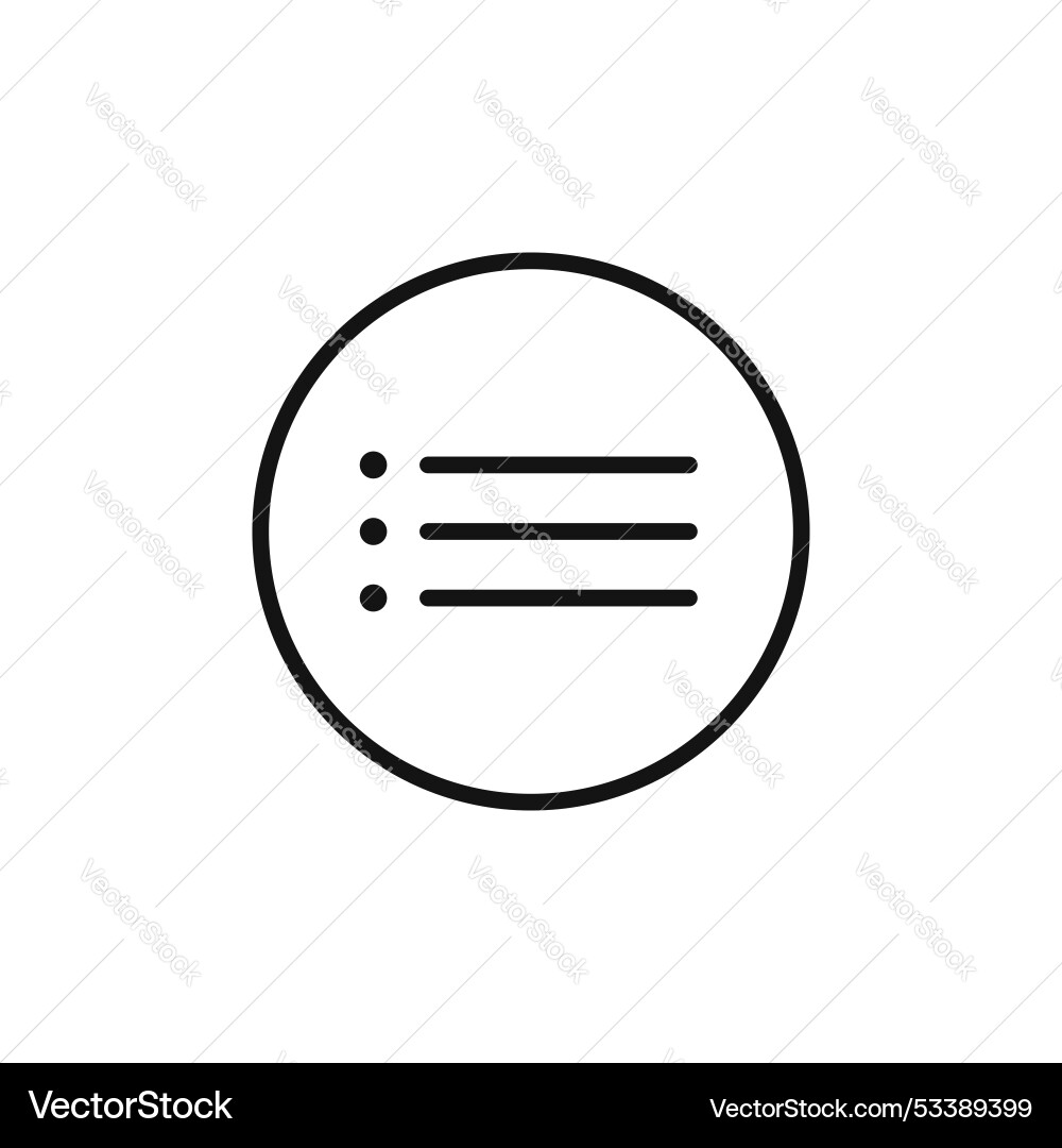 Menu list button icon isolated on white background Vector Image