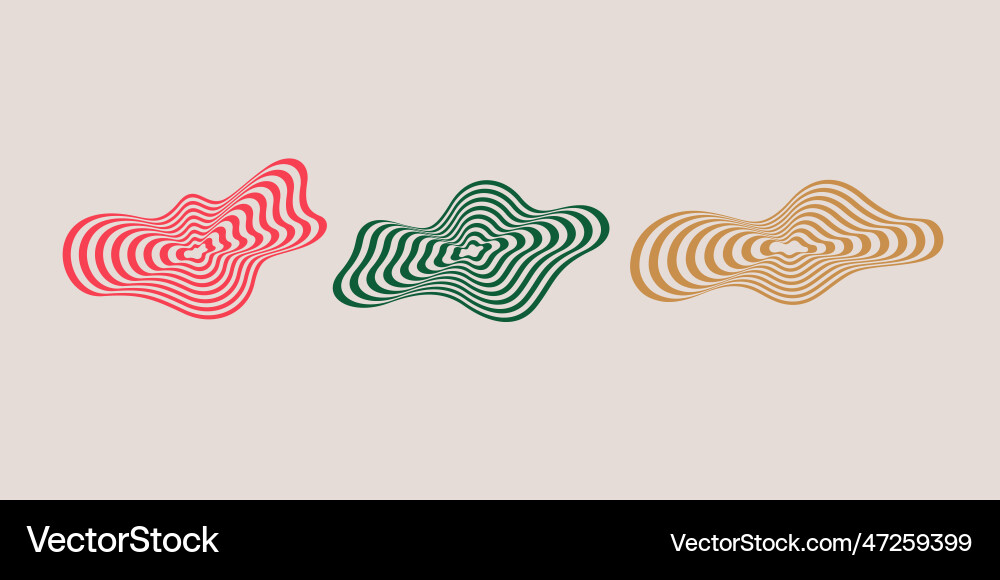 Set the amorphous element with effect Vector Image