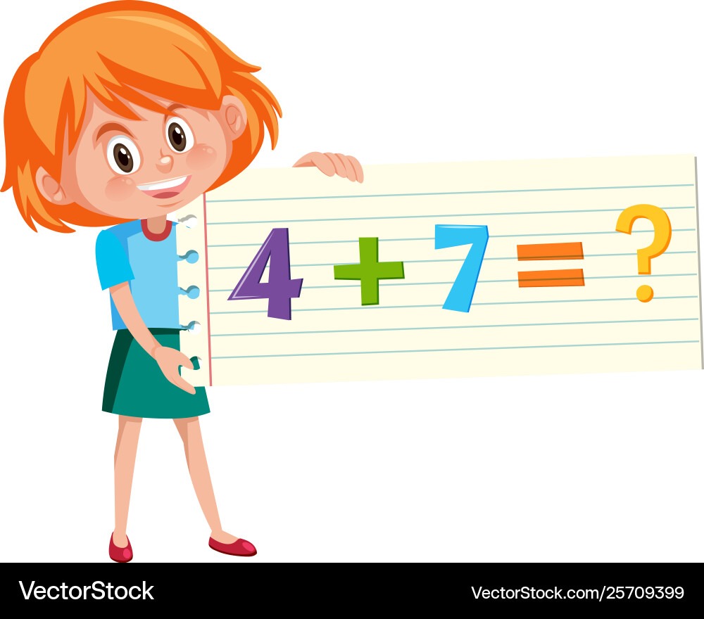 Solve math addition question Solve math addition question vector image