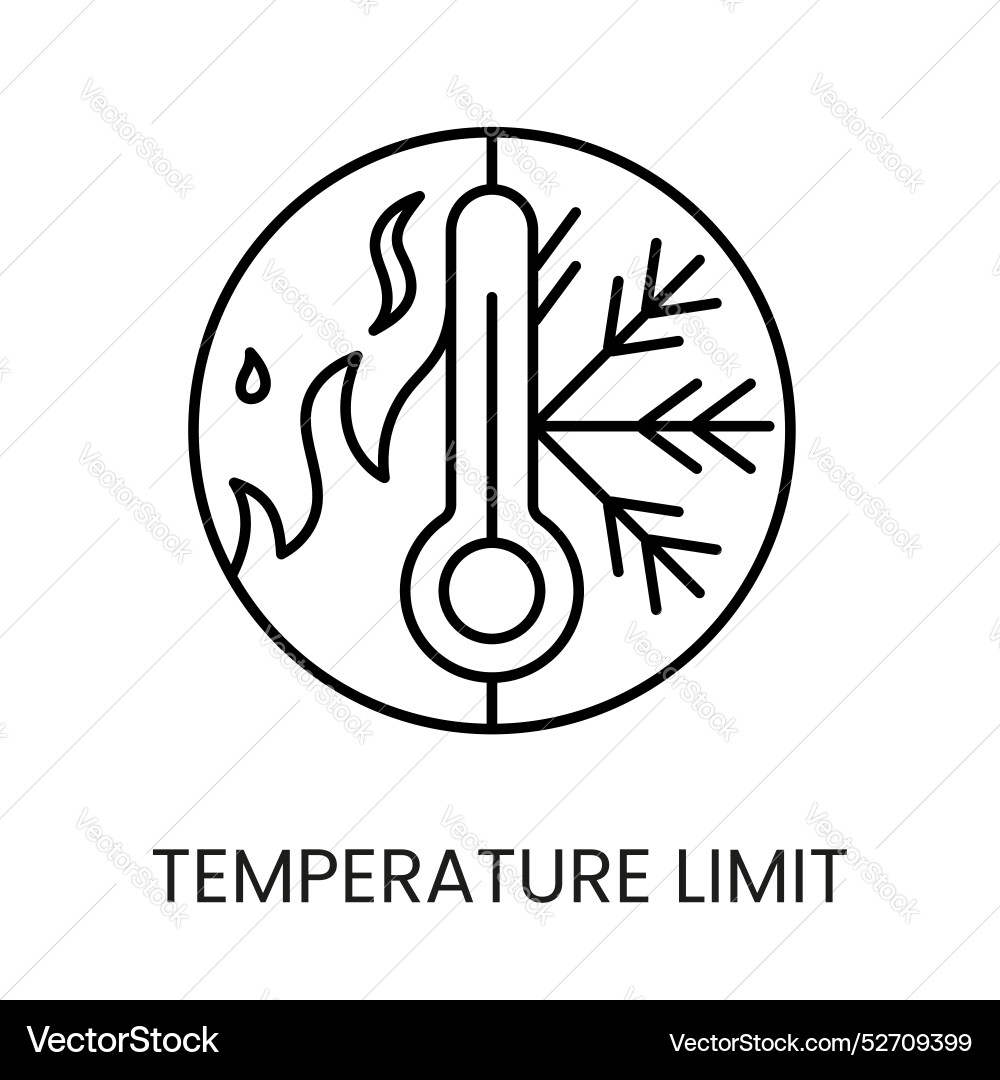 Temperature limit line icon with editable vector image
