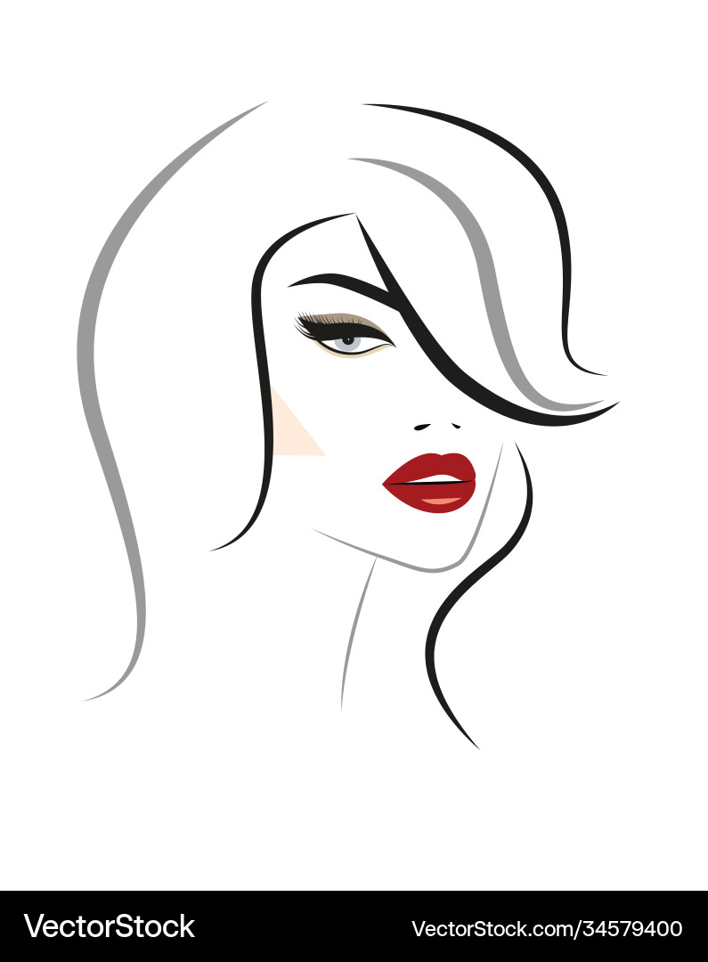 Beautiful woman face logo Beautiful woman face logo Vector Image