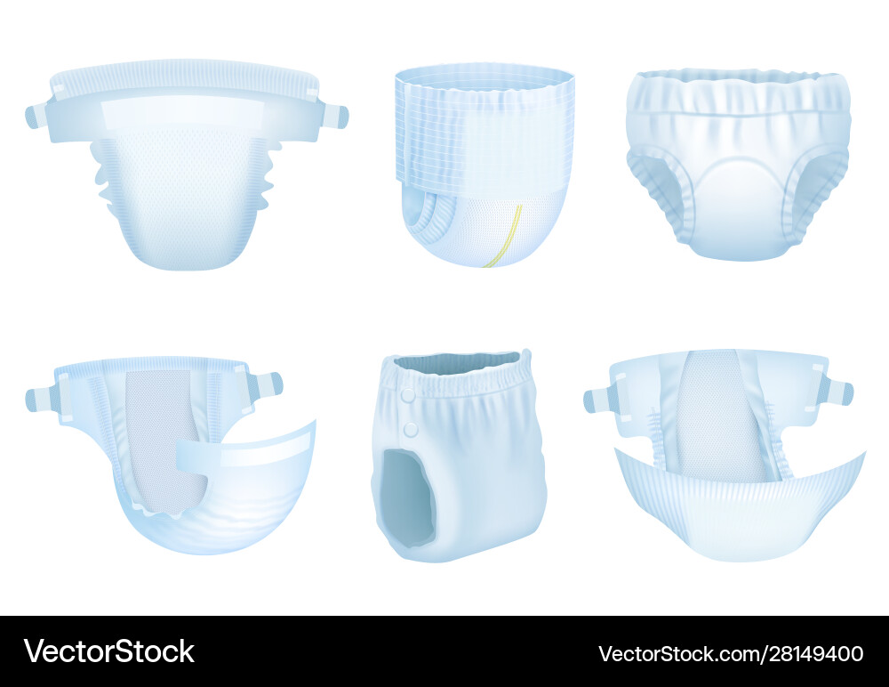 Diaper baby softly cleanliness new born children Diaper baby softly cleanliness new born children vector image