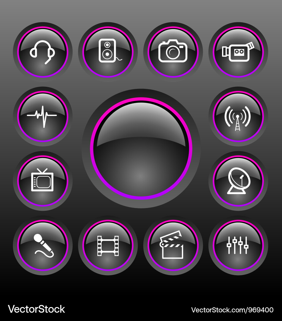 Digital Button Icons Set vector image