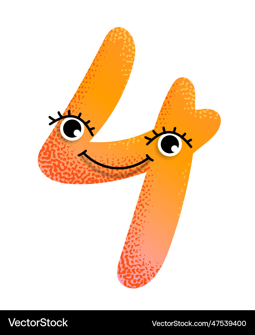 Multicolored textured figure 4 with face Multicolored textured figure 4 with face vector image