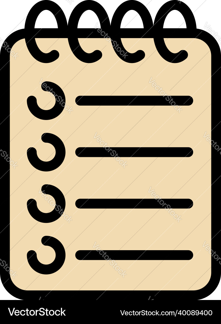 Notepad icon color outline Notepad icon color outline vector image