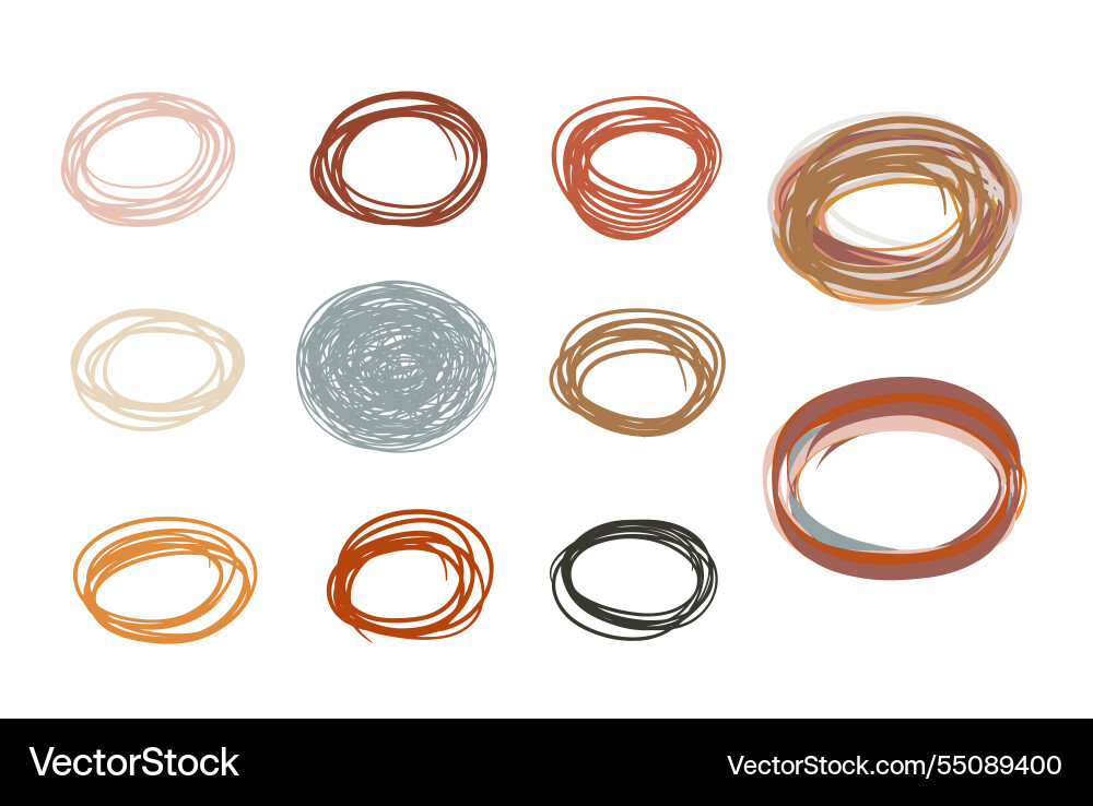 Scribble ovals and bubbles highlight circle Scribble ovals and bubbles highlight circle vector image