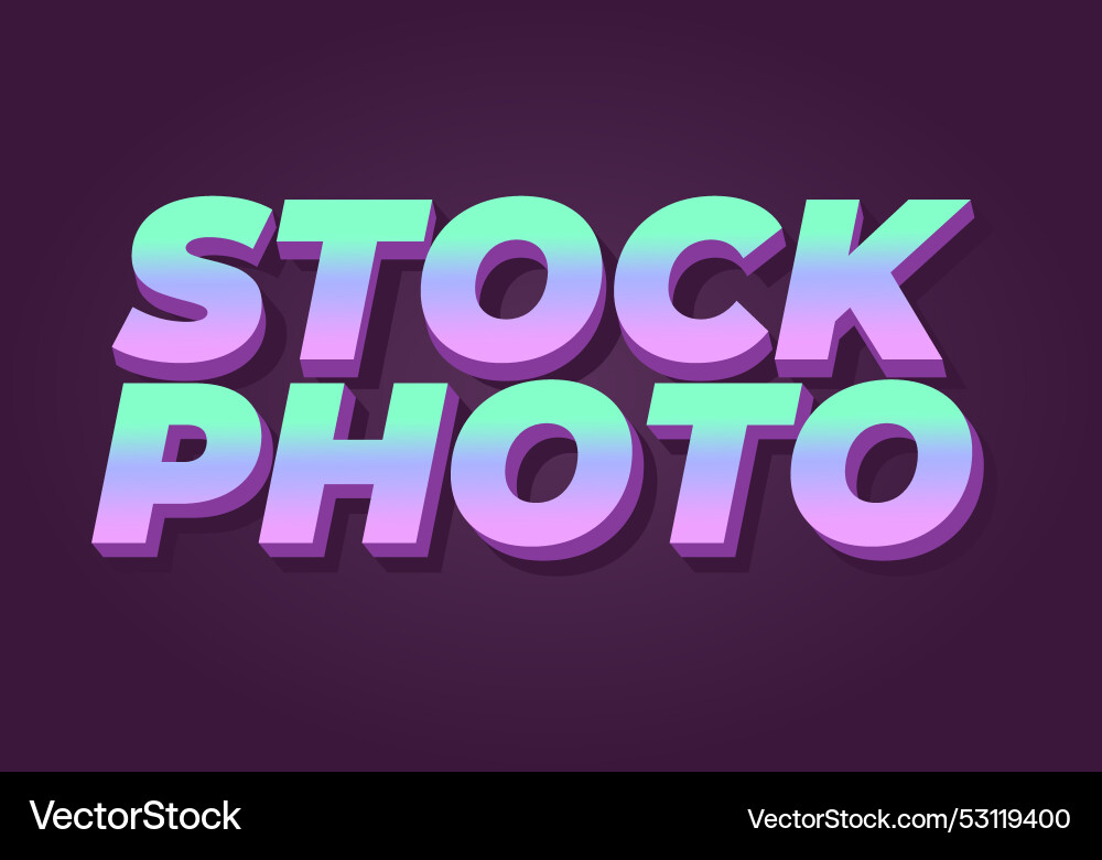 Stock photo text effect in 3d style with modern Stock photo text effect in 3d style with modern Vector Image