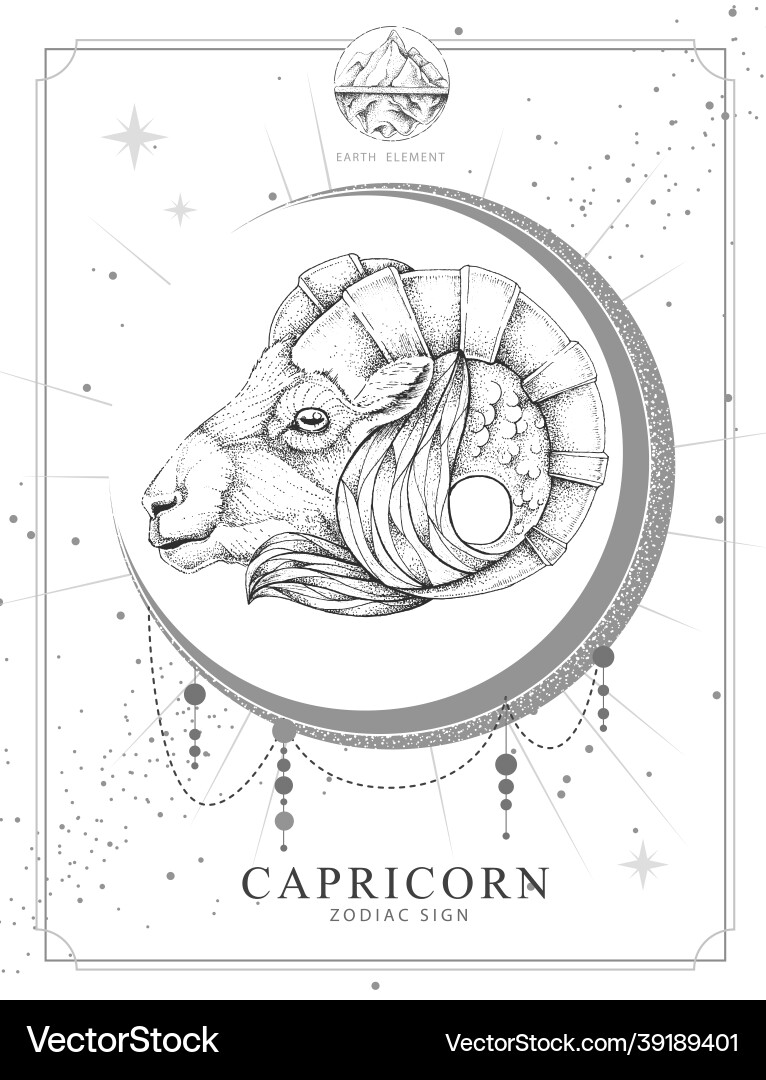 Capricorn Zodiac Magic Card vector image