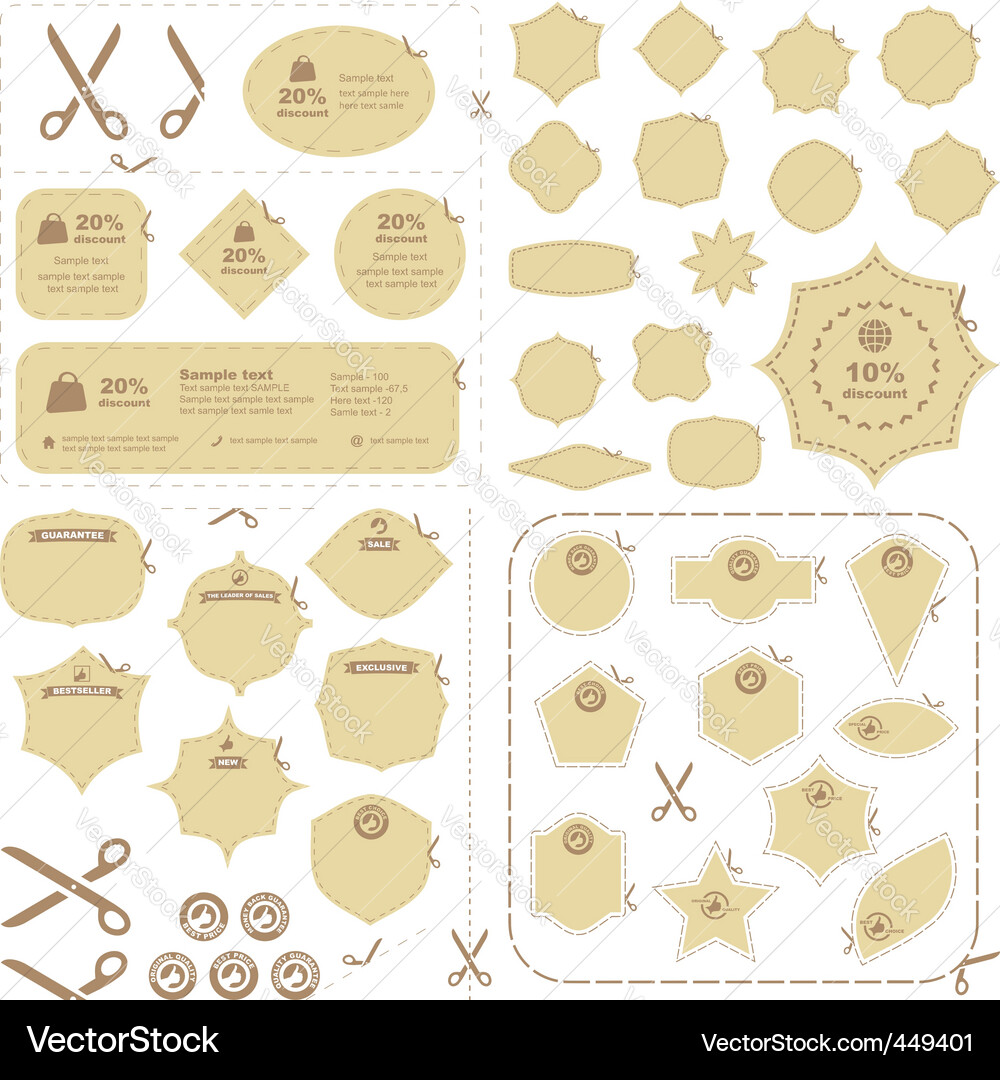 Cut Line Scissors Template Vector Image