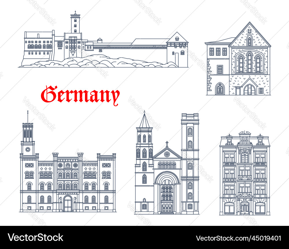 Deutschland zittau und eisenach wartburg building Deutschland zittau und eisenach wartburg building vektorbild