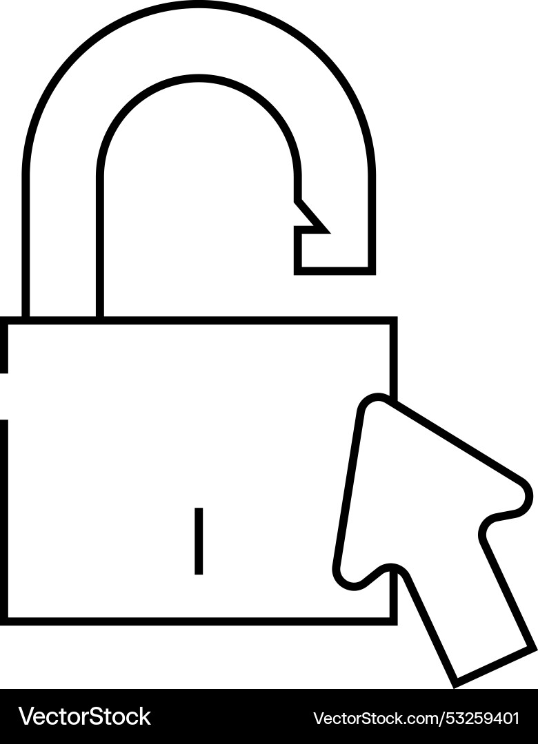 Get access registration line icon vector image